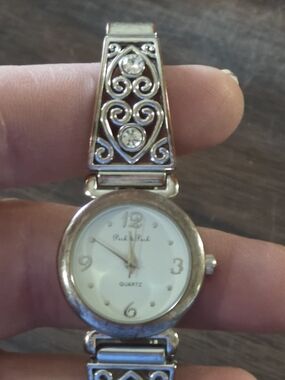 Peck & Peck Silver and White Filigree Women's Watch